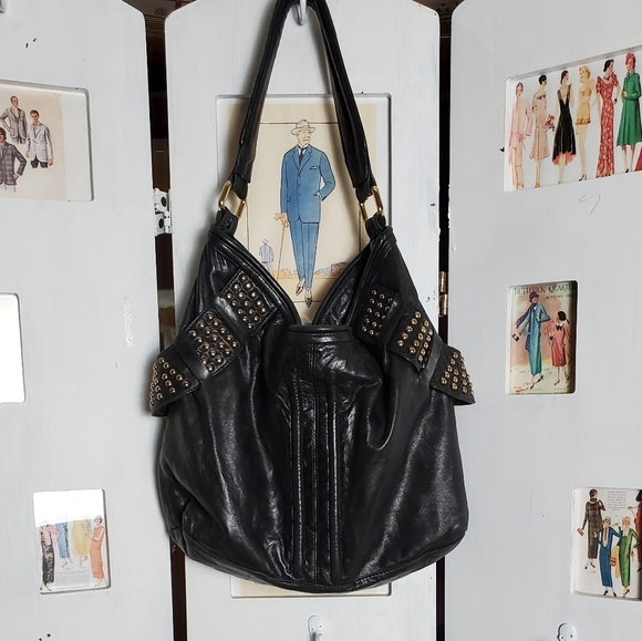 Black leather hobo bag - Picture 2 of 12